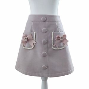 Lizlisa Ribbon Jeweled Trapezoid Skirt